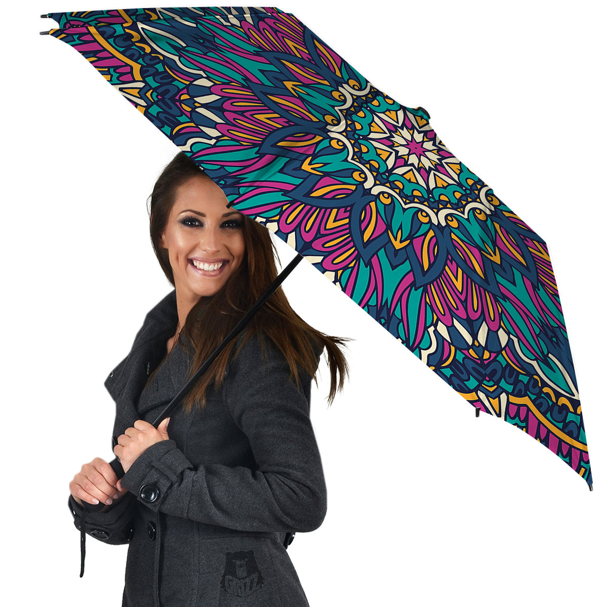 Mandala Coloful Print Umbrella-grizzshop
