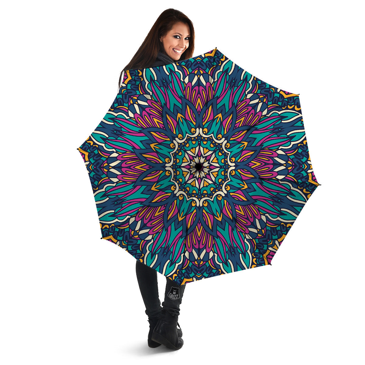 Mandala Coloful Print Umbrella-grizzshop