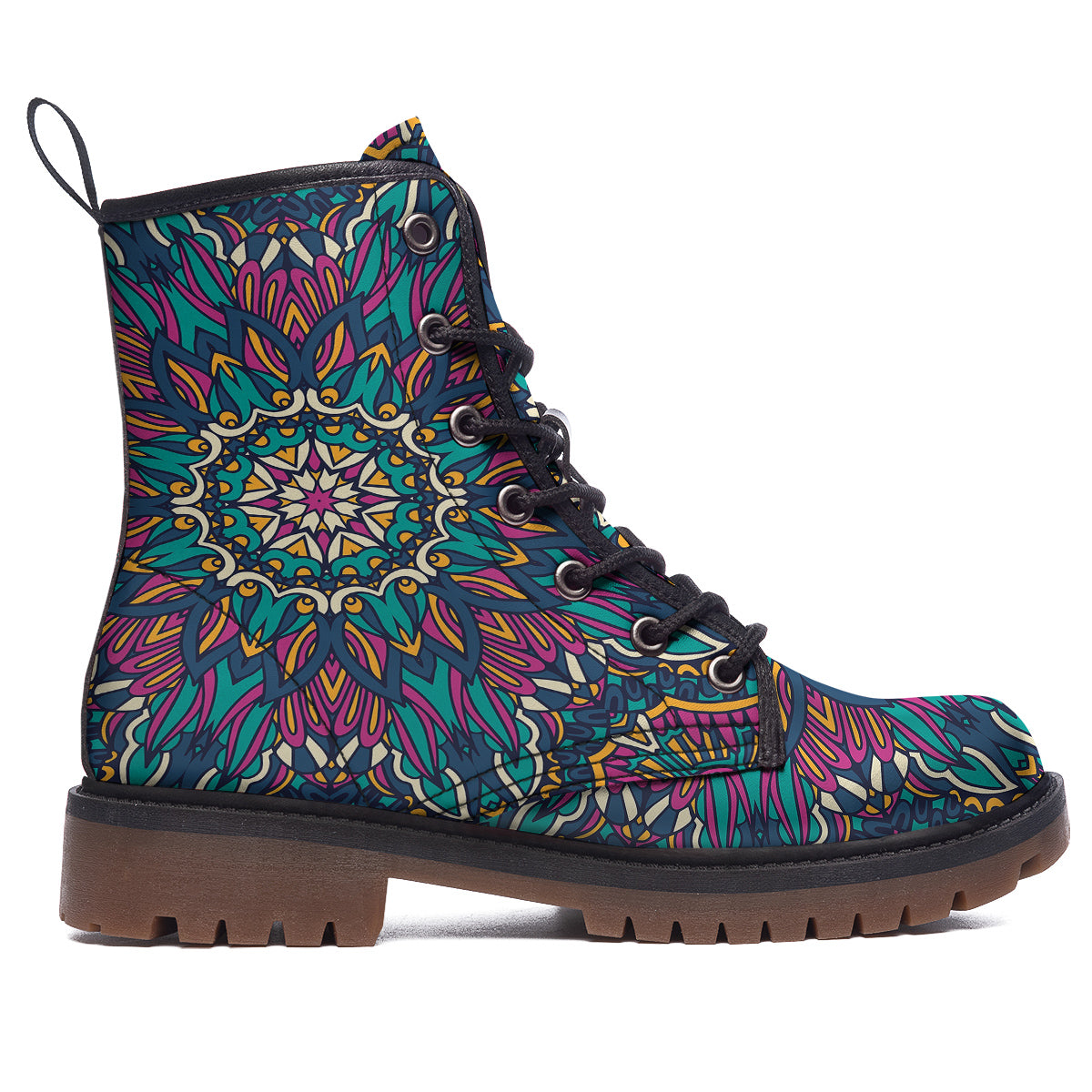 Mandala Coloful Print Work Boots-grizzshop