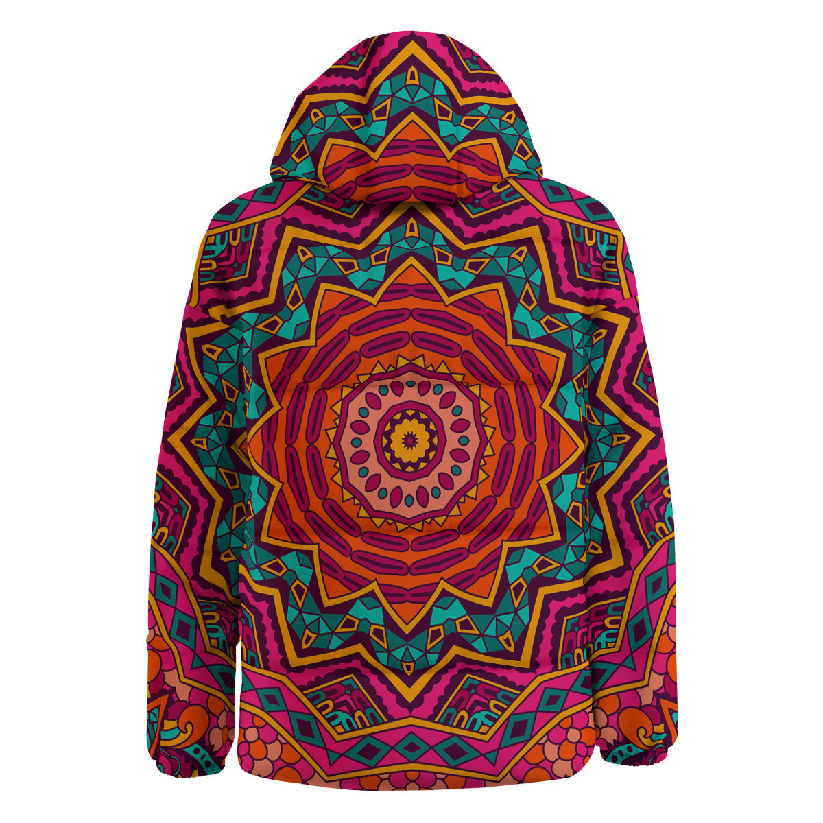 Mandala Colorful Print Down Jacket-grizzshop