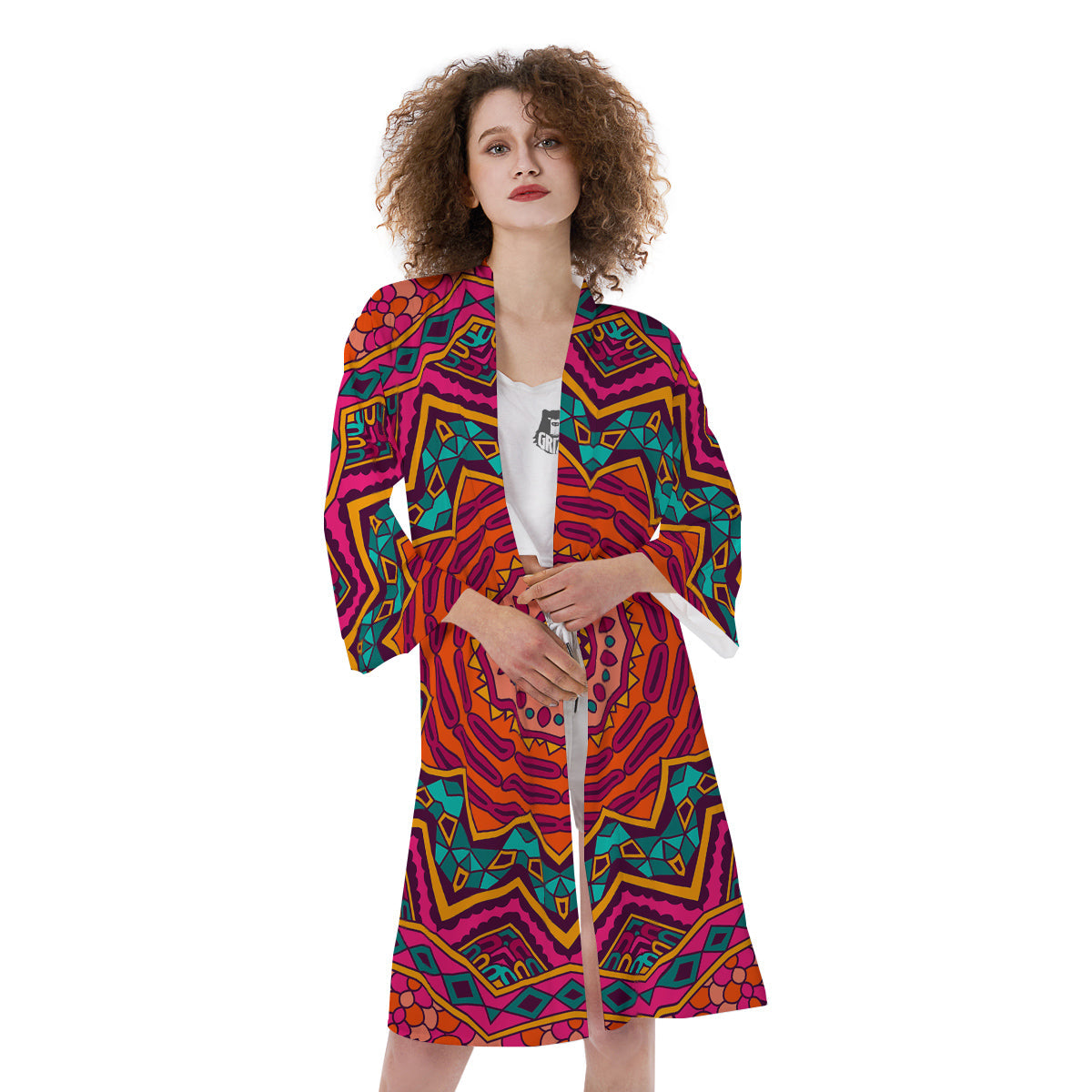 Mandala Colorful Print Kimono-grizzshop