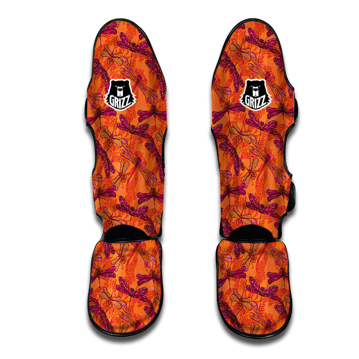 Mandala Dragonfly Print Muay Thai Shin Guards-grizzshop