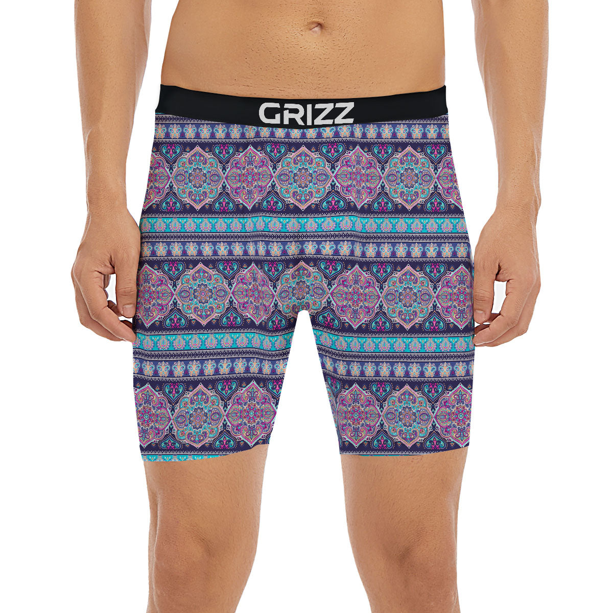 Mandala Ethnic Bohemian Print Pattern Boxer Briefs-grizzshop