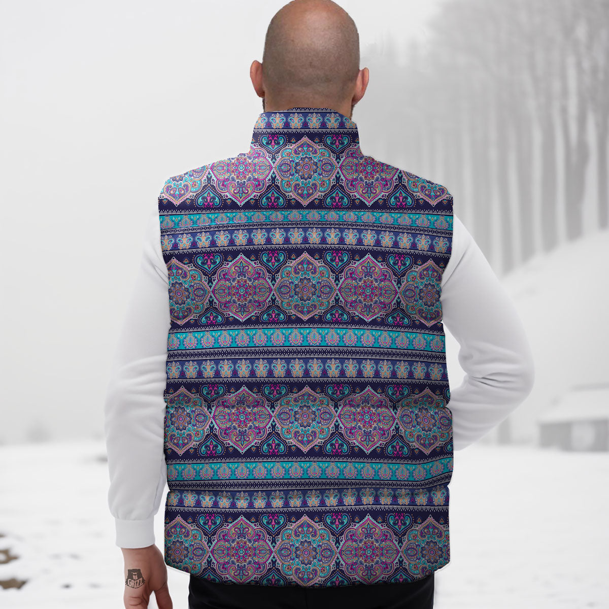 Mandala Ethnic Bohemian Print Pattern Down Vest