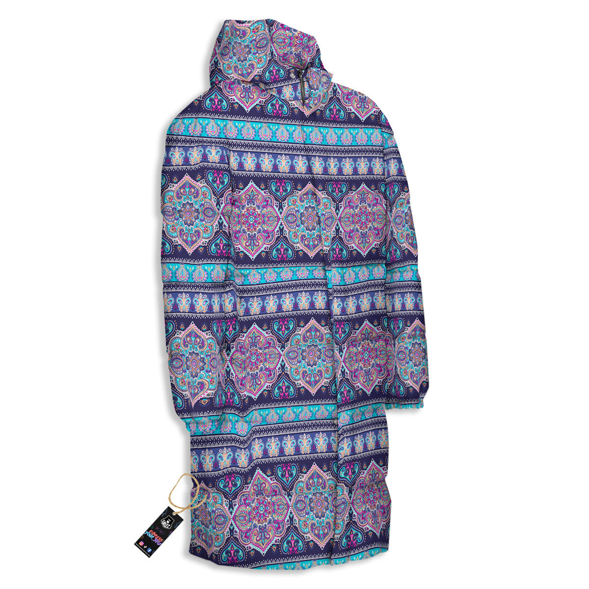 Mandala Ethnic Bohemian Print Pattern Long Down Jacket-grizzshop