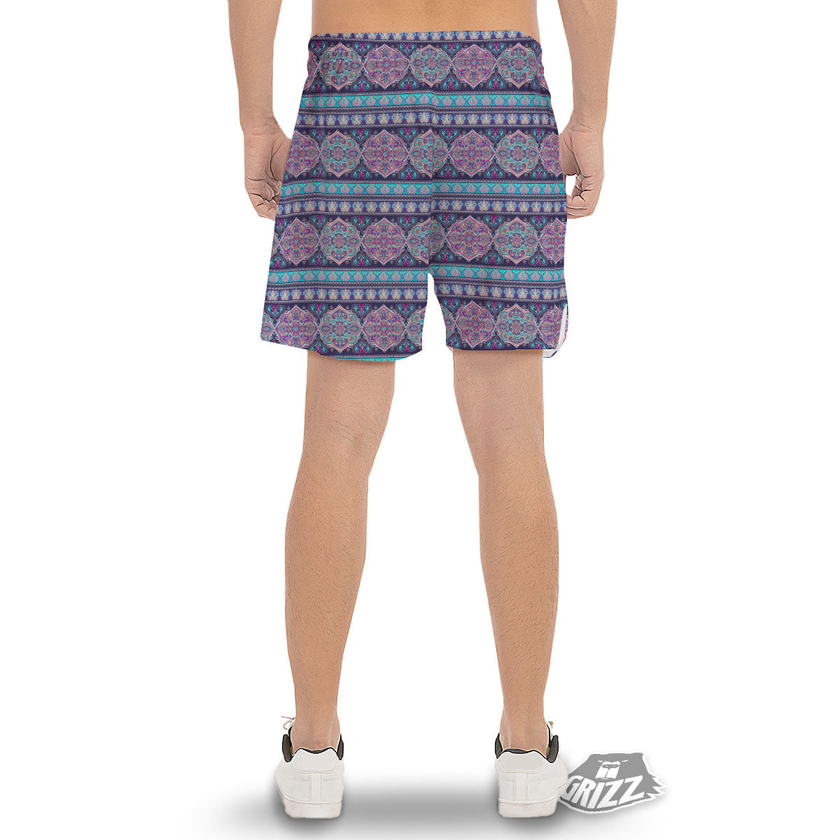 Mandala Ethnic Bohemian Print Pattern Men's Gym Shorts-grizzshop