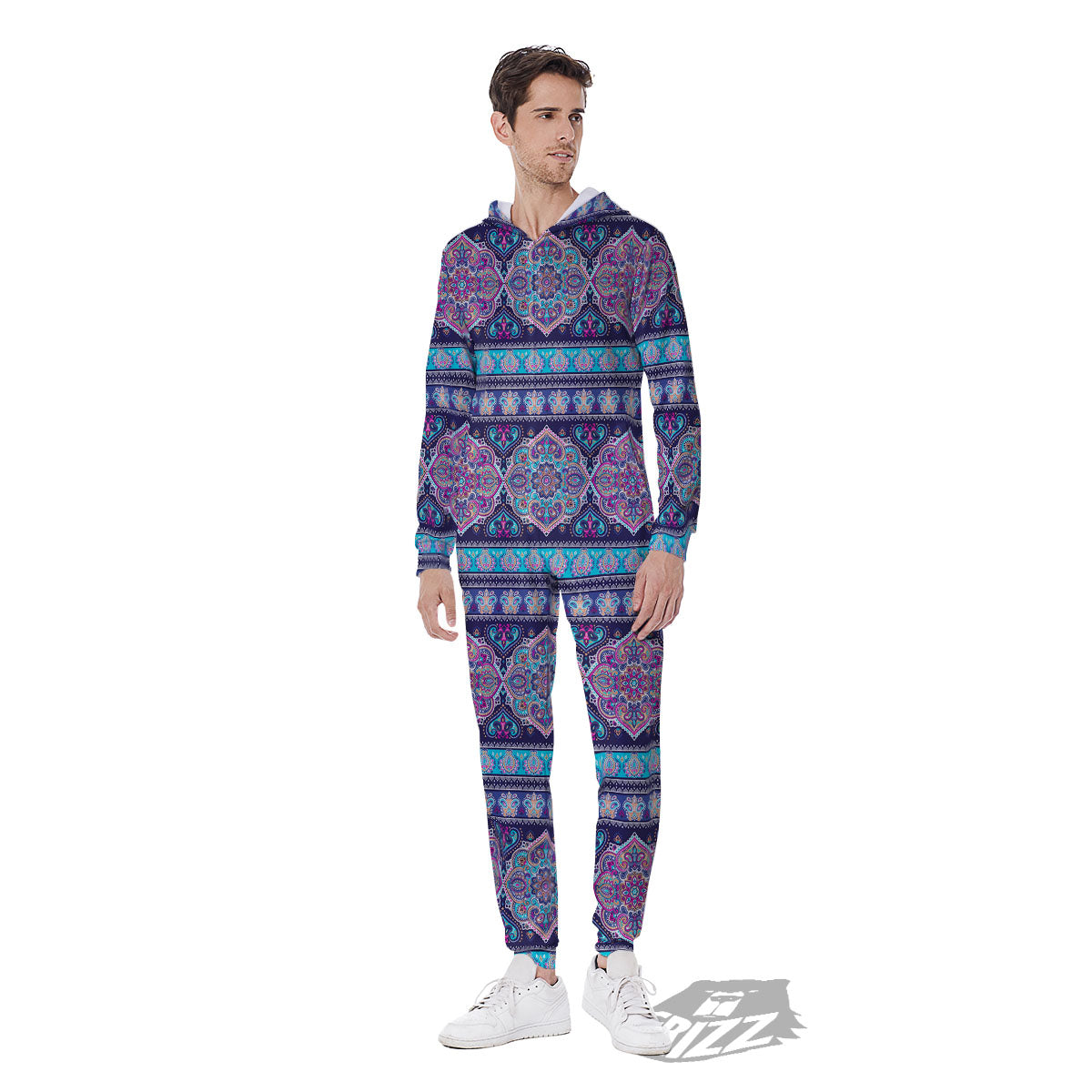 Mandala Ethnic Bohemian Print Pattern Men's Jumpsuit-grizzshop