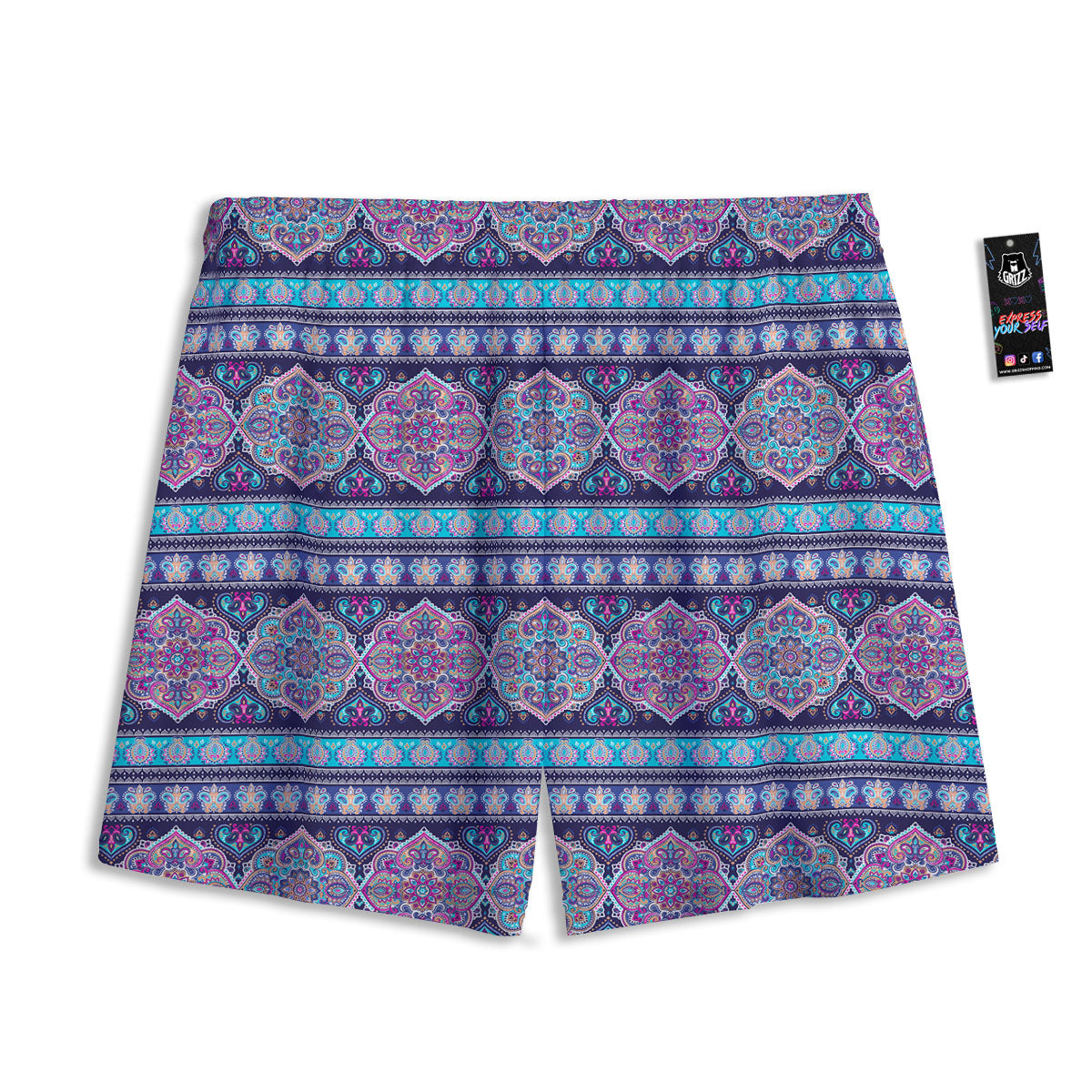 Mandala Ethnic Bohemian Print Pattern Mesh Shorts