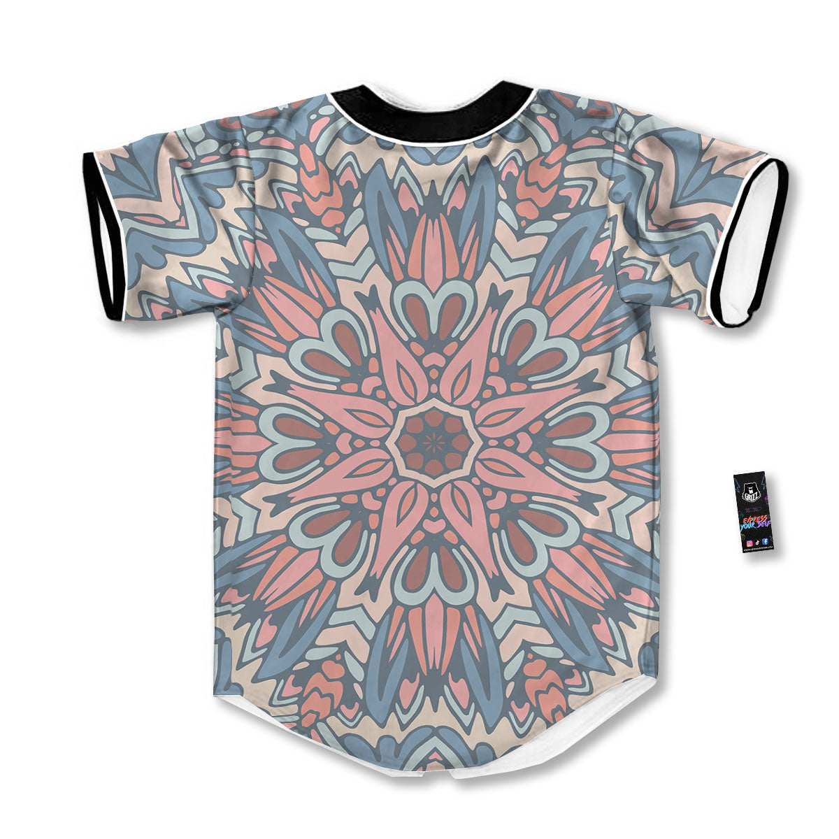 Mandala Ethnic Pastel Print Baseball Jersey-grizzshop