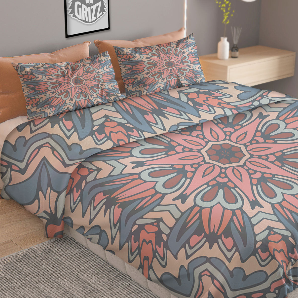 Mandala Ethnic Pastel Print Duvet Cover Bedding Set