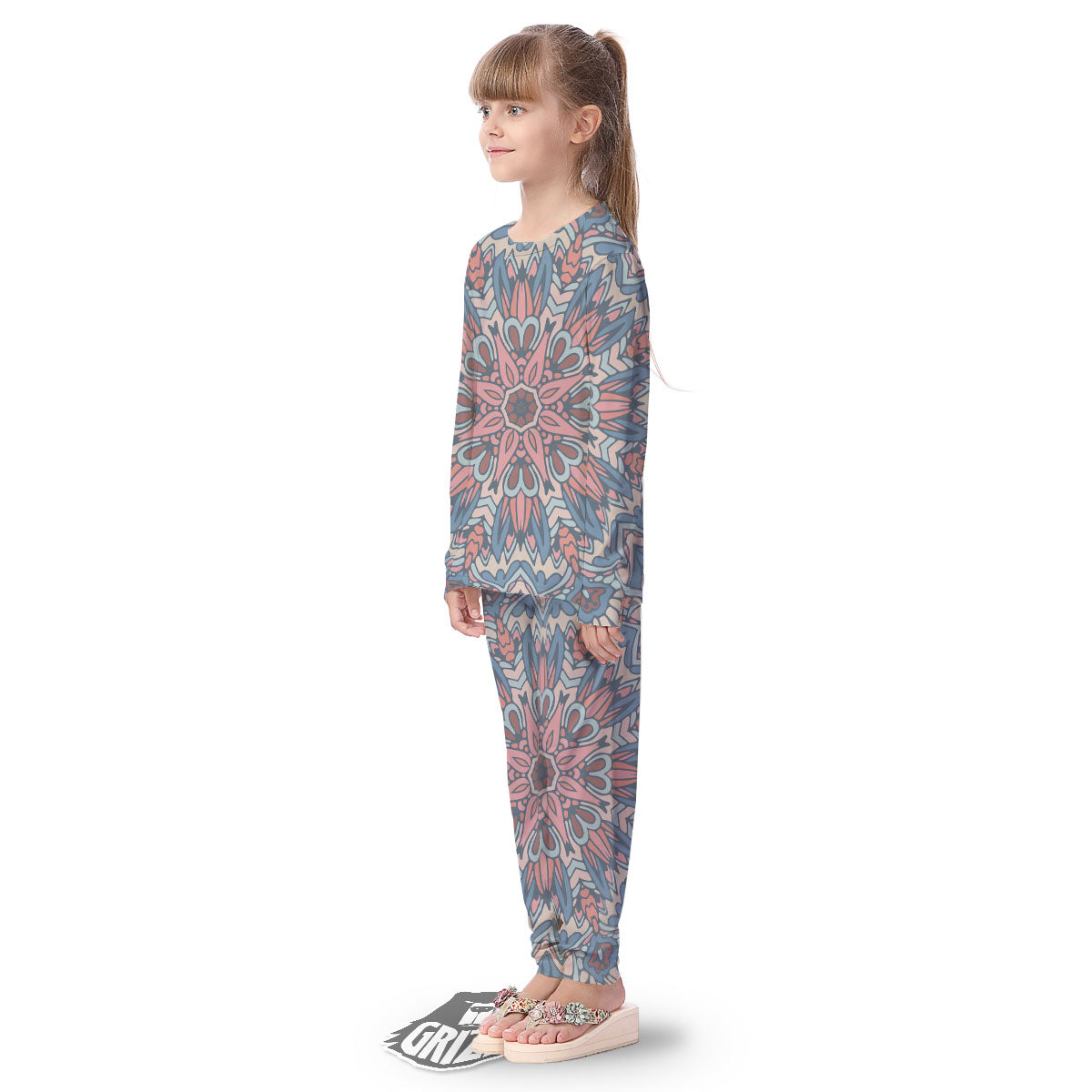 Mandala Ethnic Pastel Print Kid's Pajamas-grizzshop