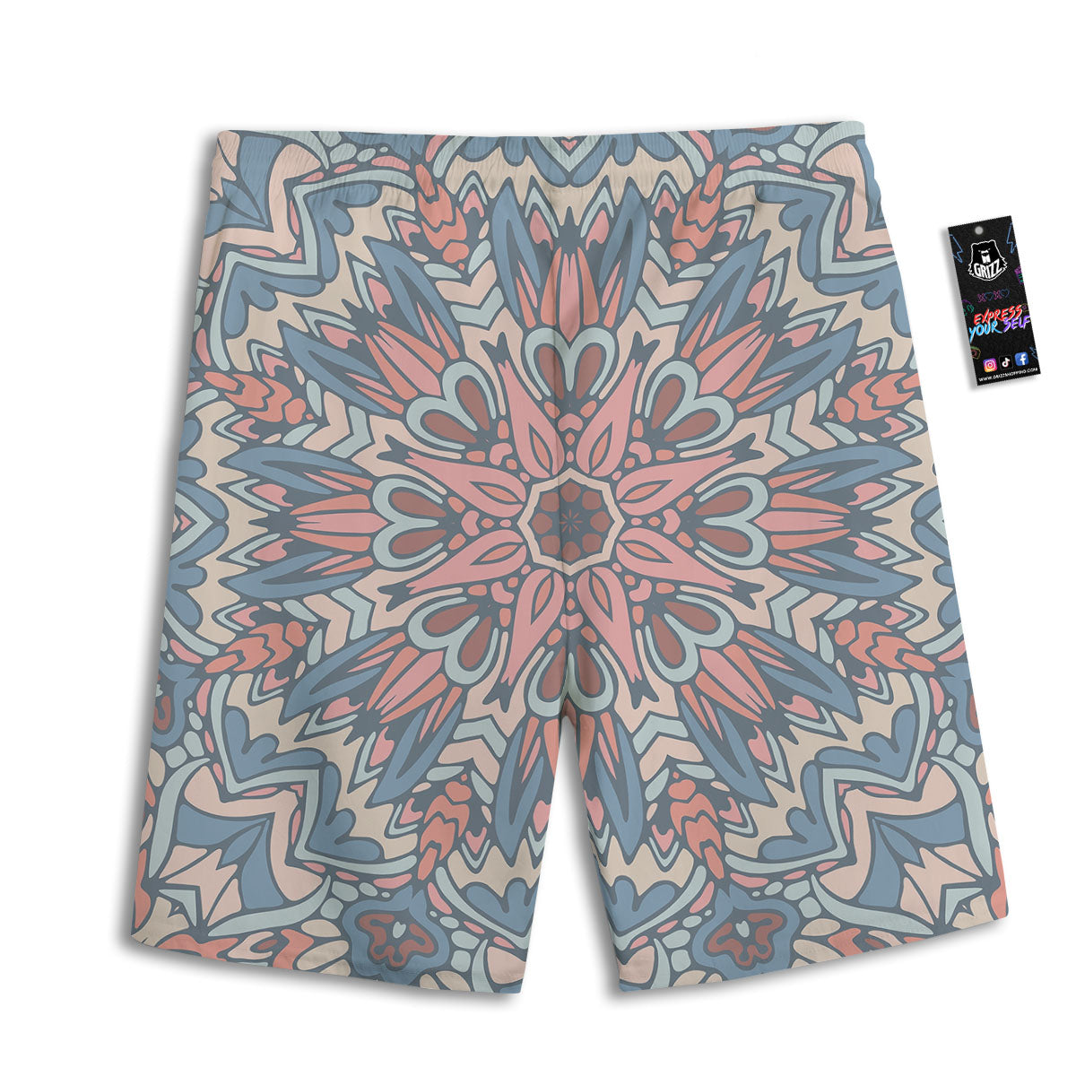 Mandala Ethnic Pastel Print Men's Athletic Shorts