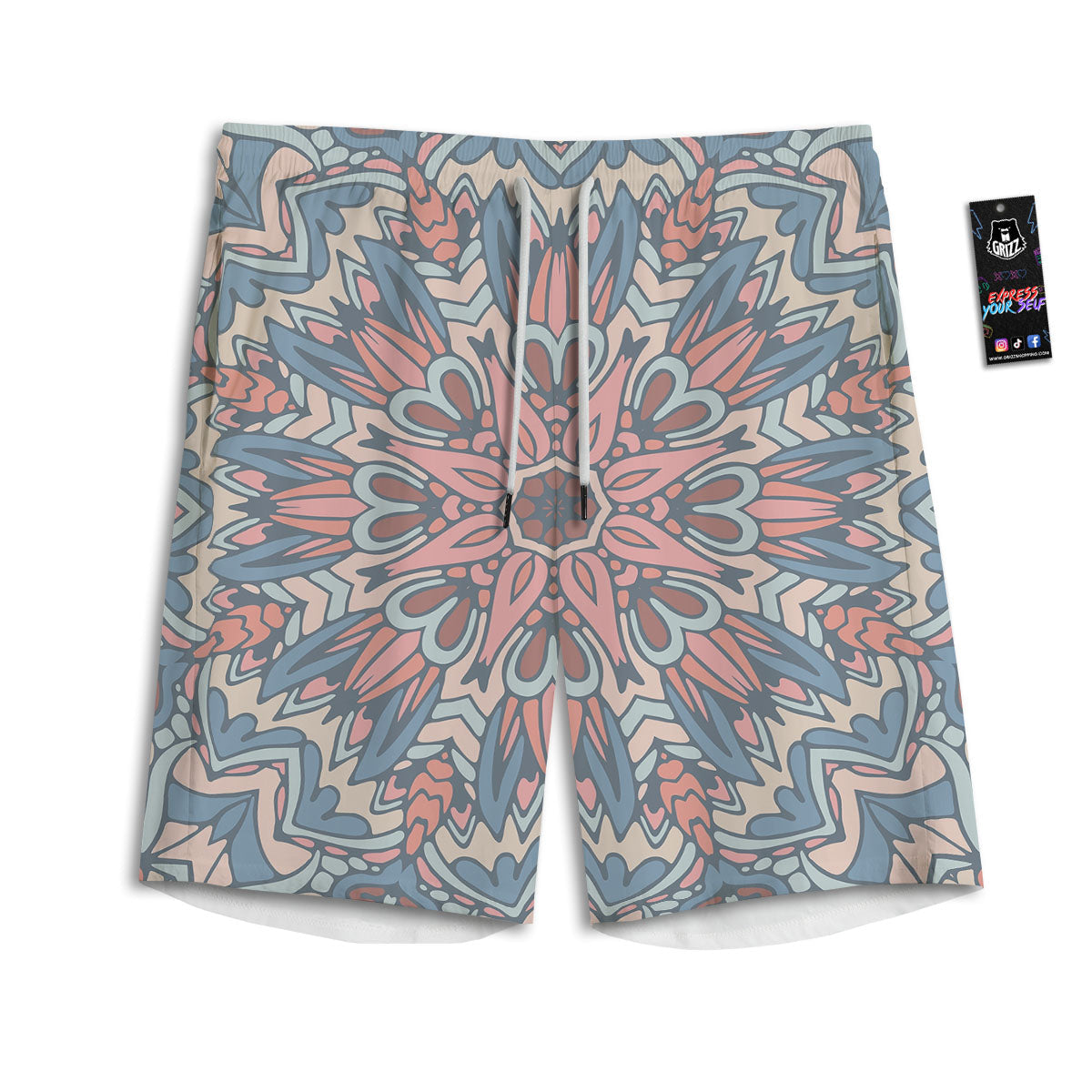Mandala Ethnic Pastel Print Men's Athletic Shorts