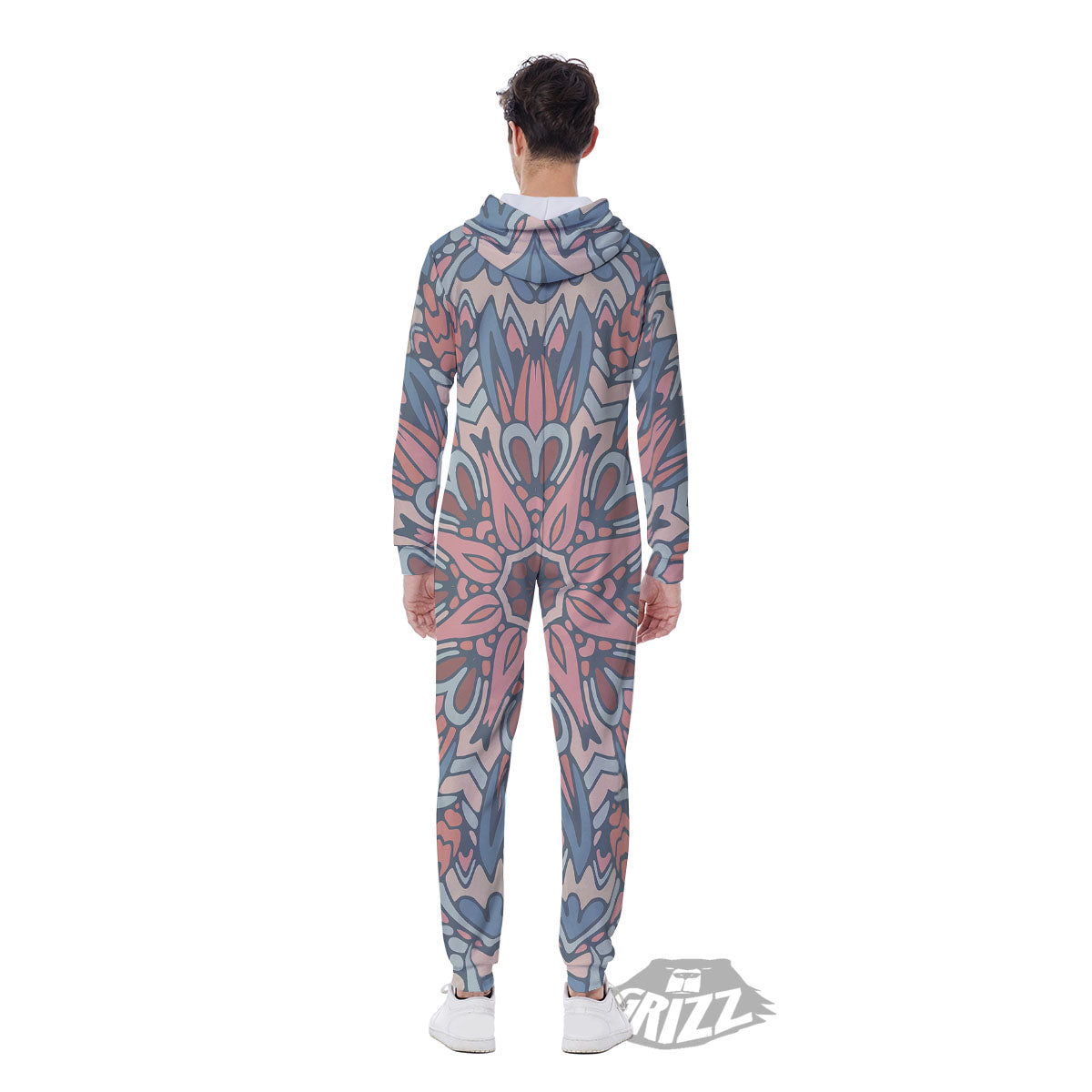 Mandala Ethnic Pastel Print Men's Jumpsuit-grizzshop