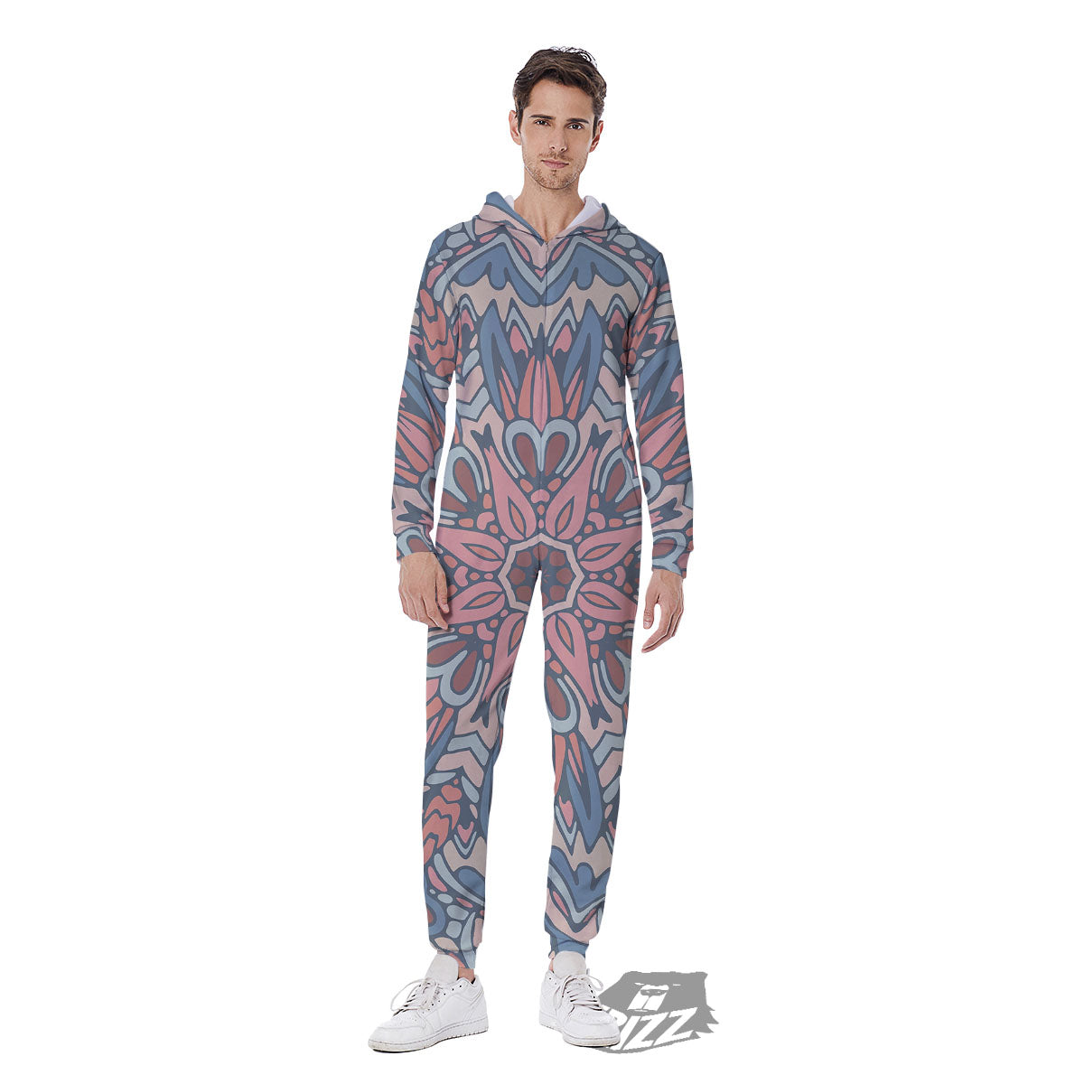 Mandala Ethnic Pastel Print Men's Jumpsuit-grizzshop