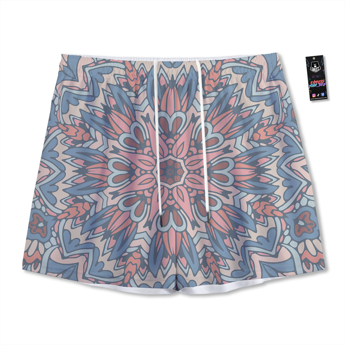 Mandala Ethnic Pastel Print Mesh Shorts