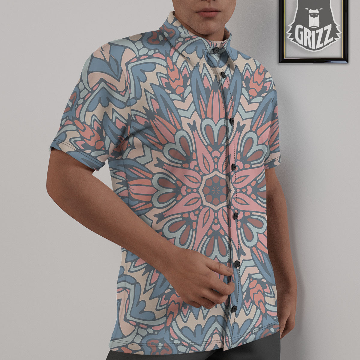 Mandala Ethnic Pastel Print Untucked Shirts-grizzshop