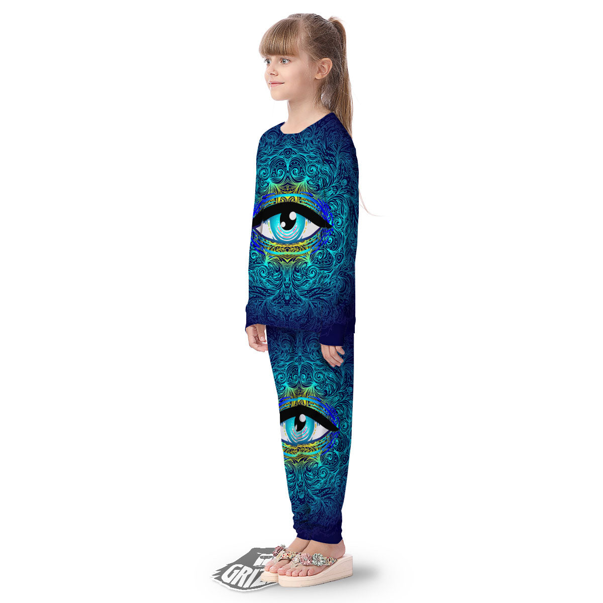 Mandala Eye Of Providence Print Kid's Pajamas-grizzshop