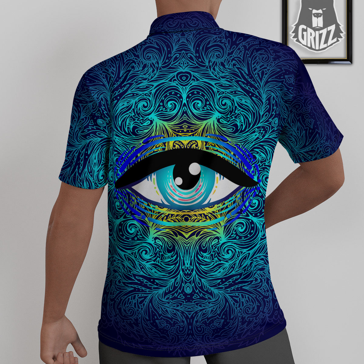 Mandala Eye Of Providence Print Untucked Shirts-grizzshop