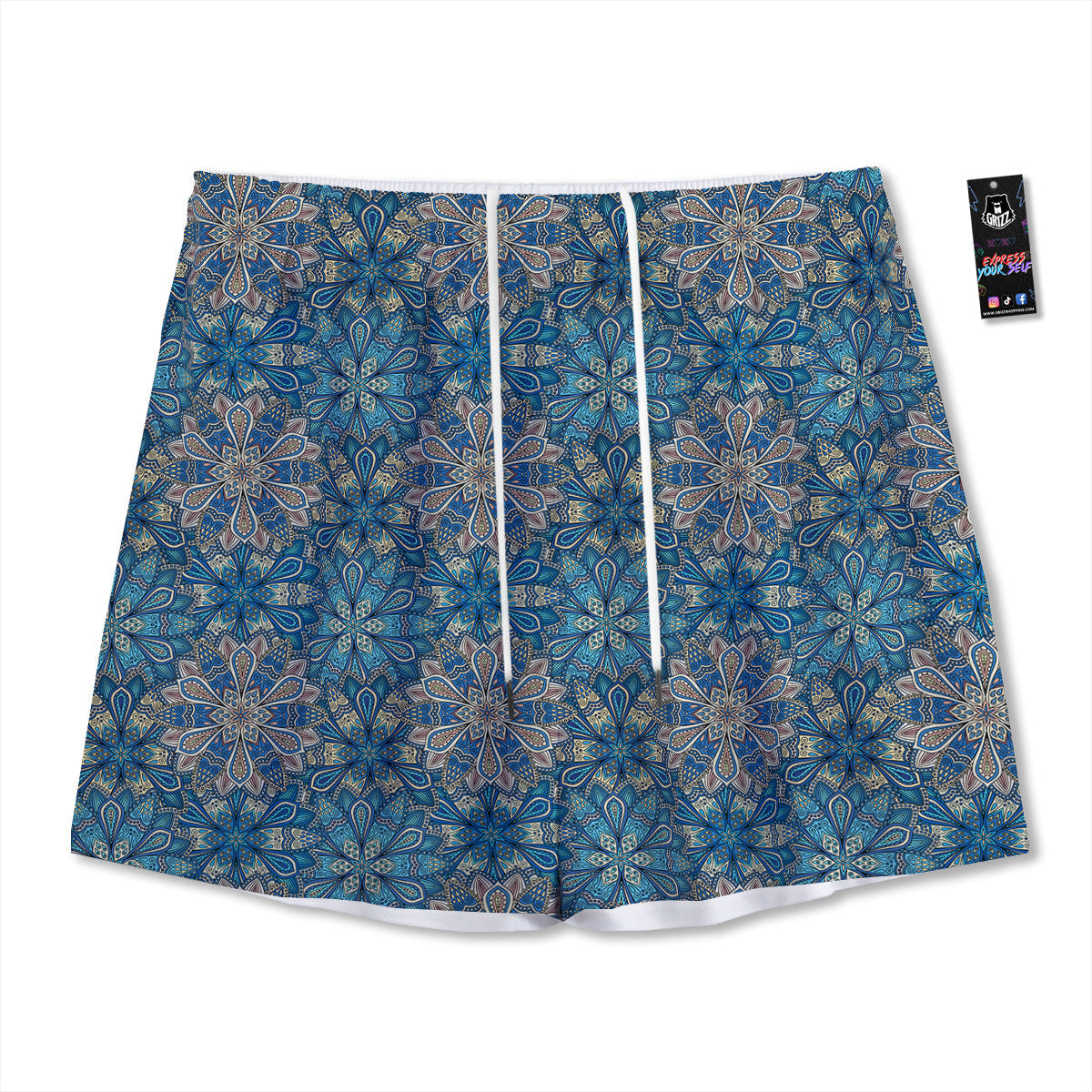 Lettuce Fresh Leaves Print Mesh Shorts
