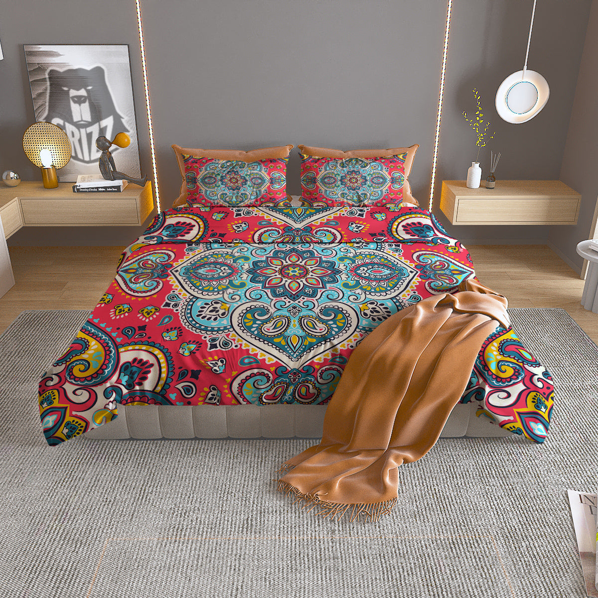 Lettuce Green Leaves Print Duvet Cover Bedding Set
