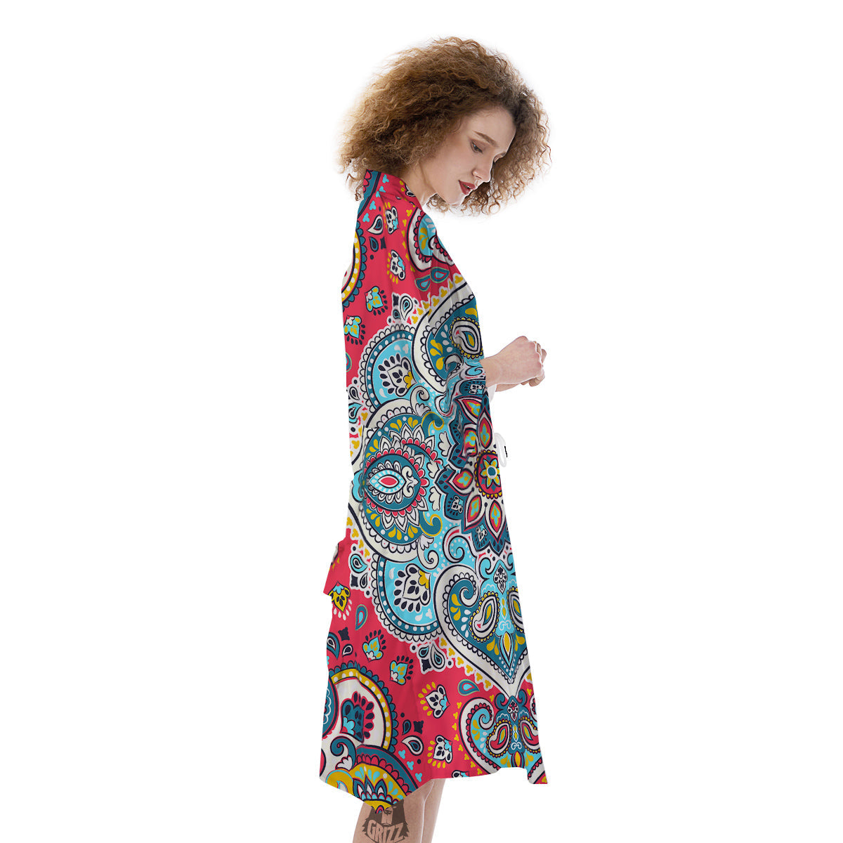 Mandala Floral Colorful Print Kimono-grizzshop