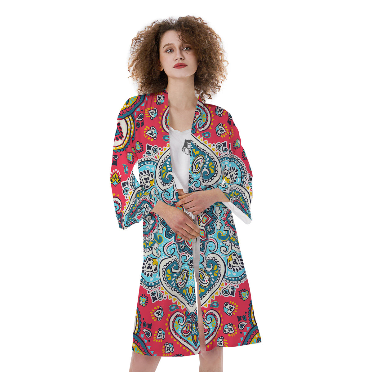 Mandala Floral Colorful Print Kimono-grizzshop
