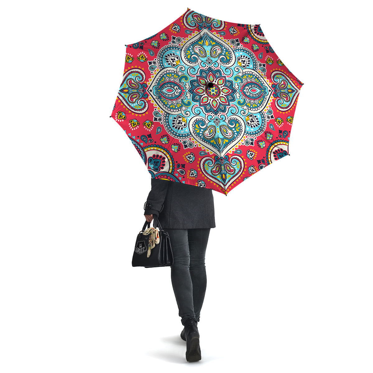 Mandala Floral Colorful Print Umbrella-grizzshop