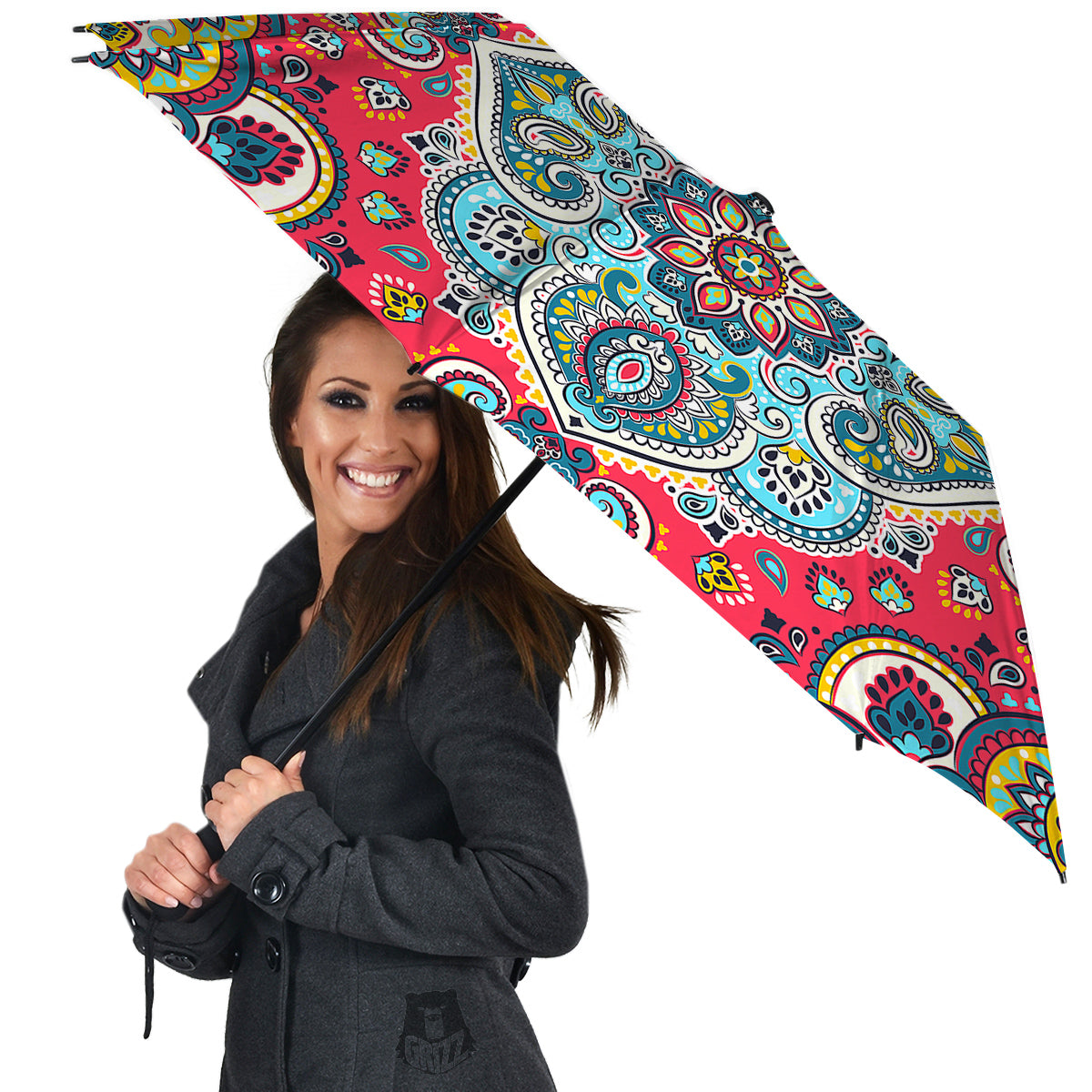Mandala Floral Colorful Print Umbrella-grizzshop