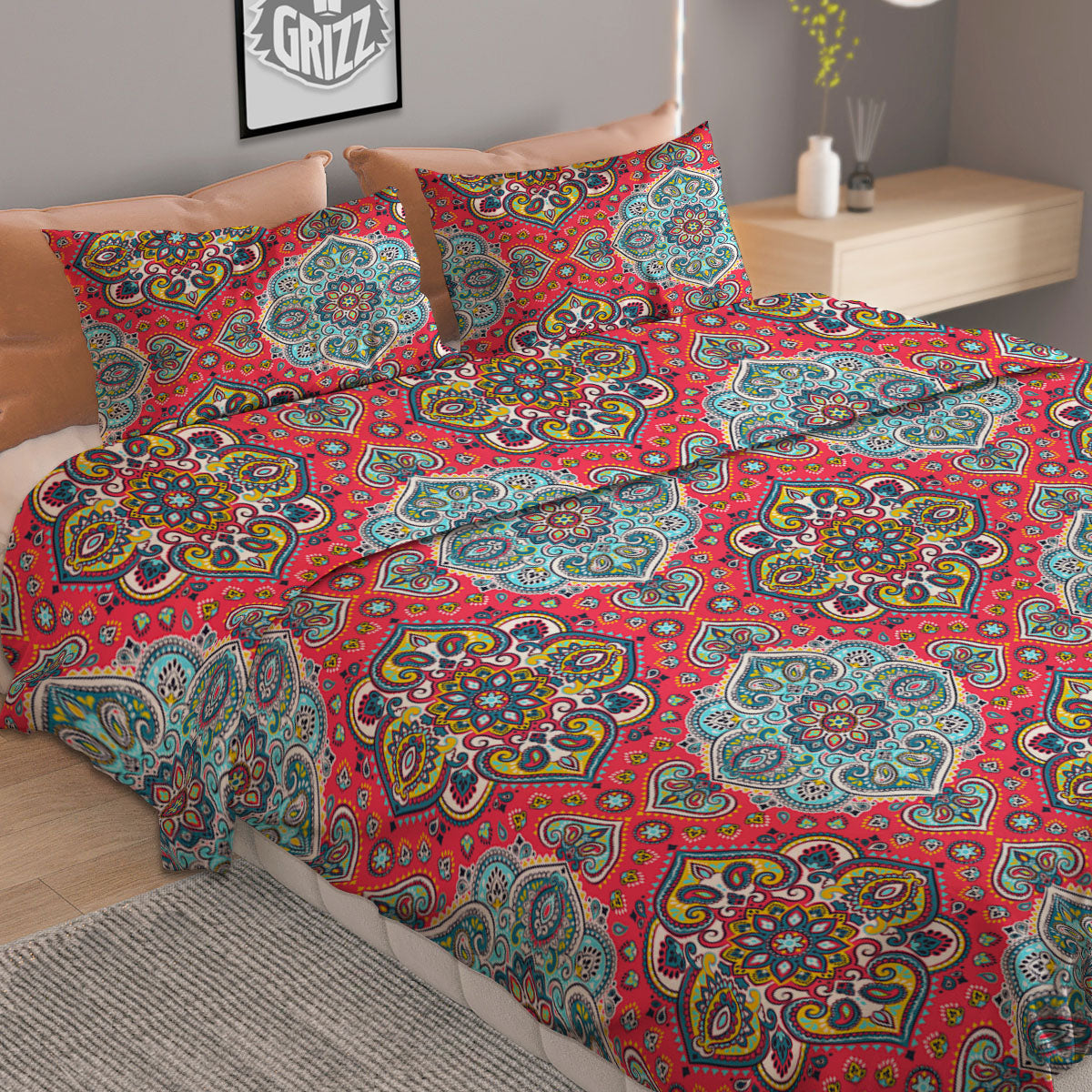 Mandala Floral Paisley Print Duvet Cover Bedding Set