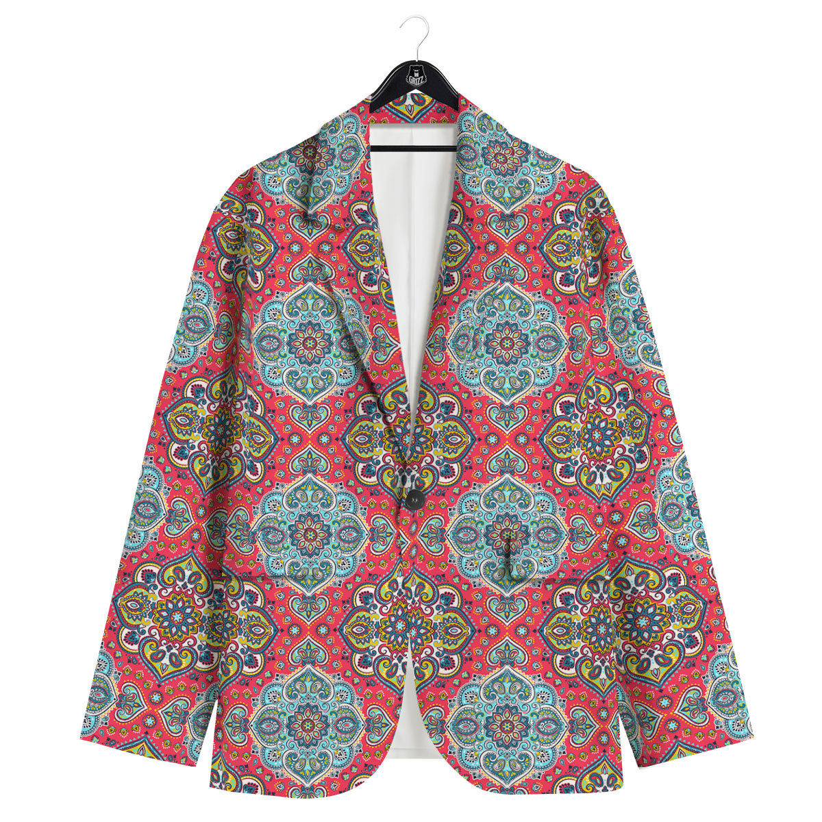 Mandala Floral Paisley Print Men's Sport Coat-grizzshop