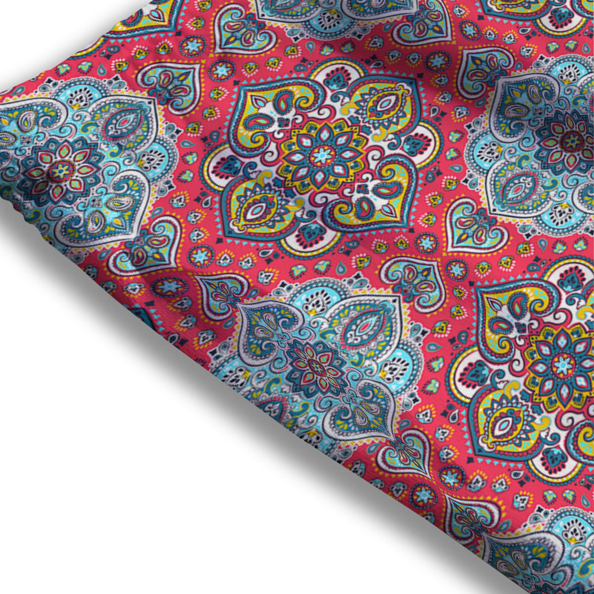 Mandala Floral Paisley Print Mesh Shorts