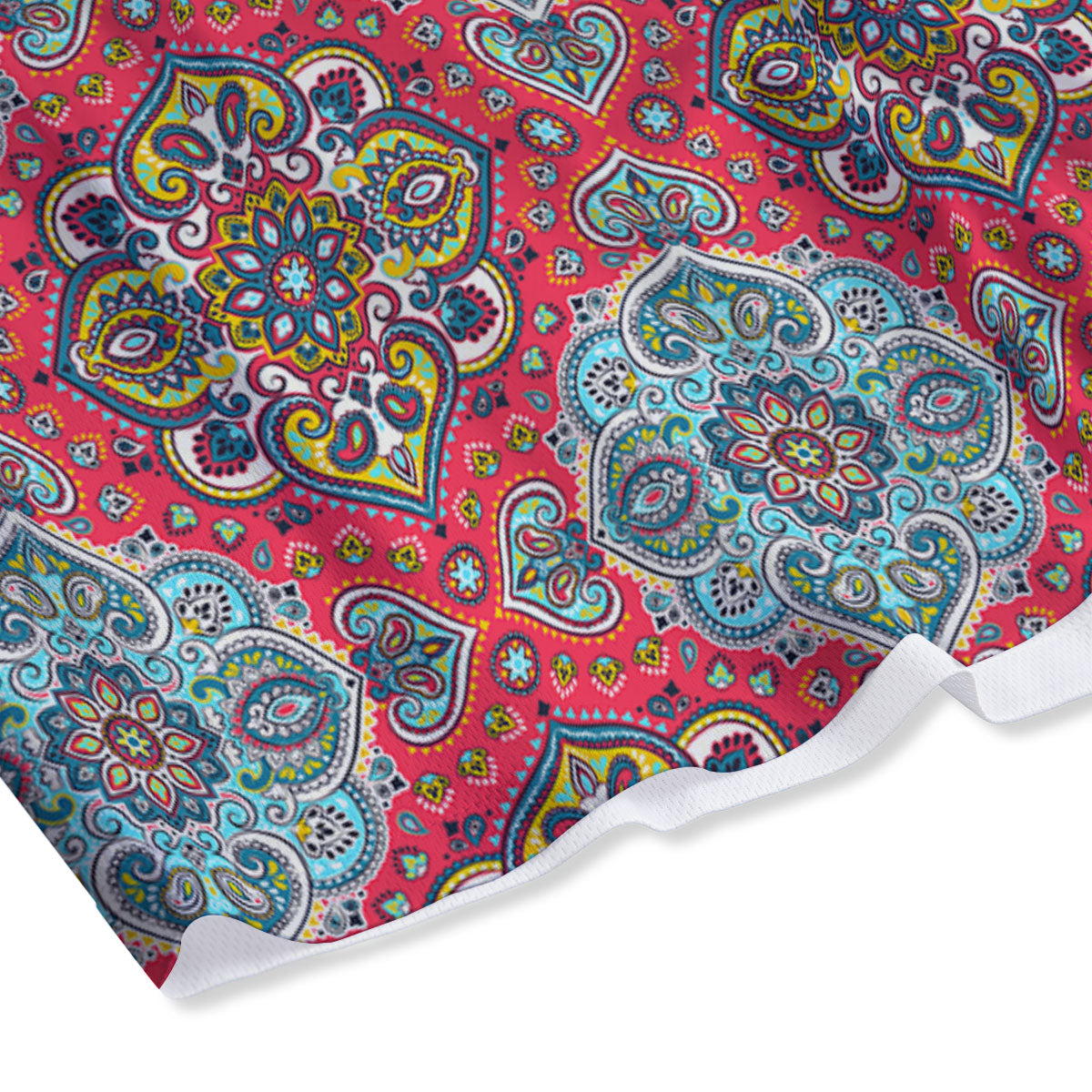 Mandala Floral Paisley Print Mesh Shorts
