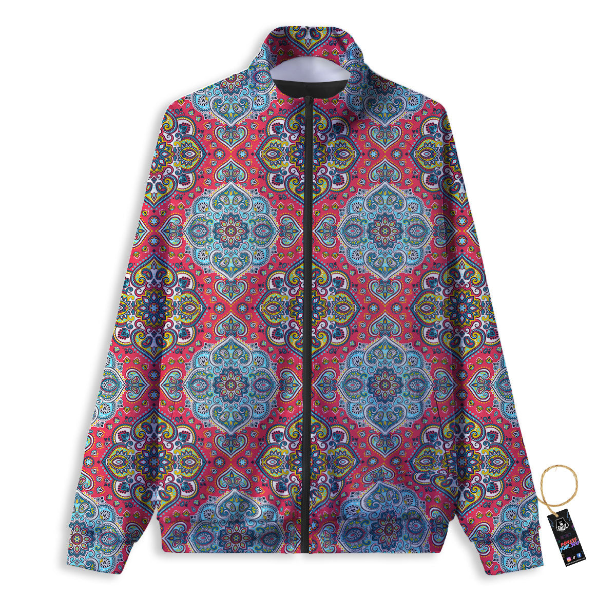 Mandala Floral Paisley Print Track Jacket-grizzshop