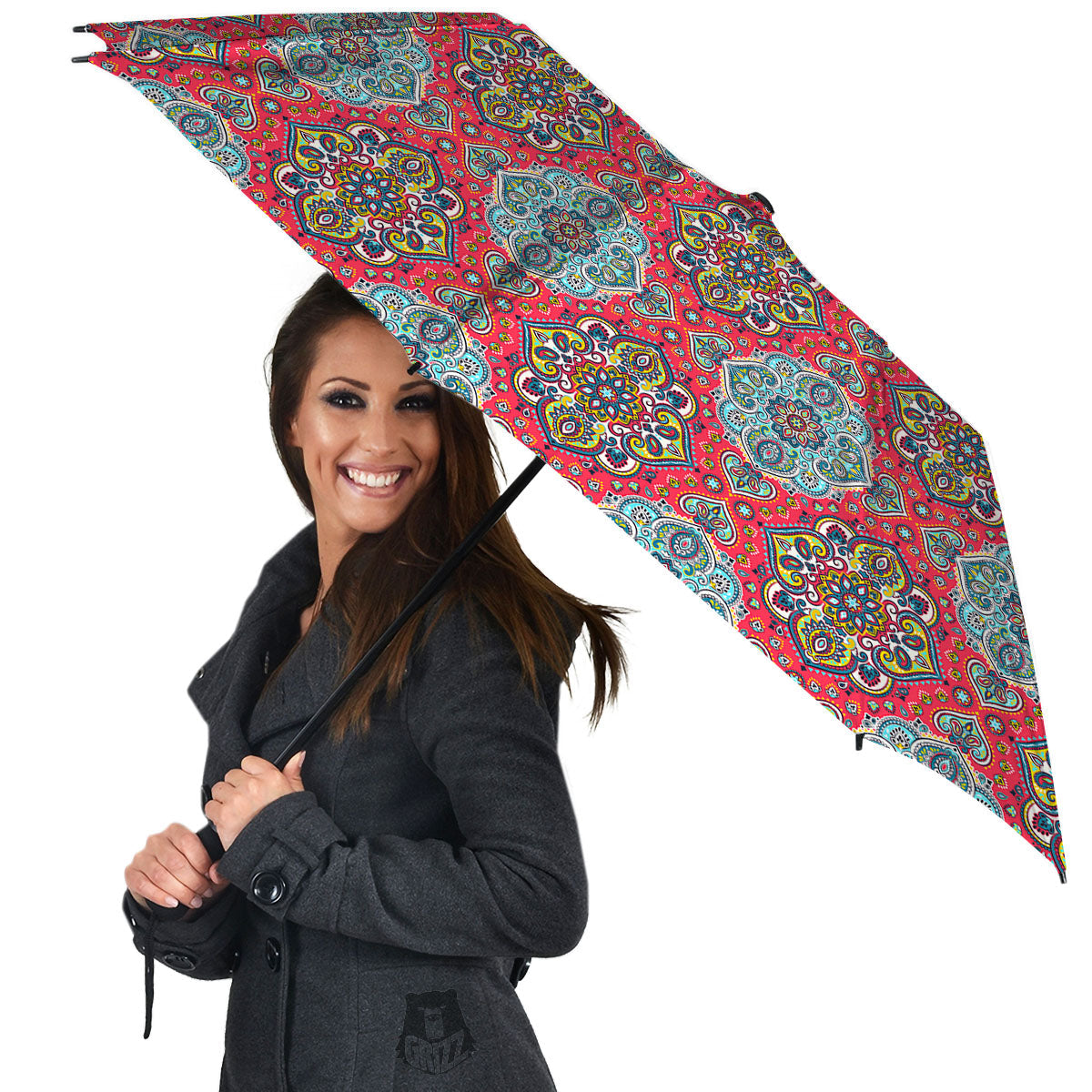 Mandala Floral Paisley Print Umbrella-grizzshop