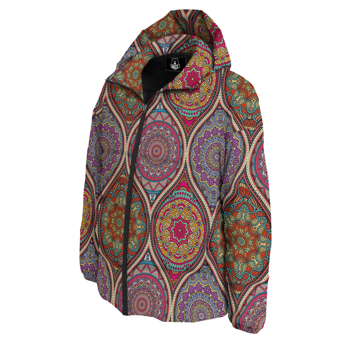 Mandala Indian Vintage Print Pattern Down Jacket-grizzshop