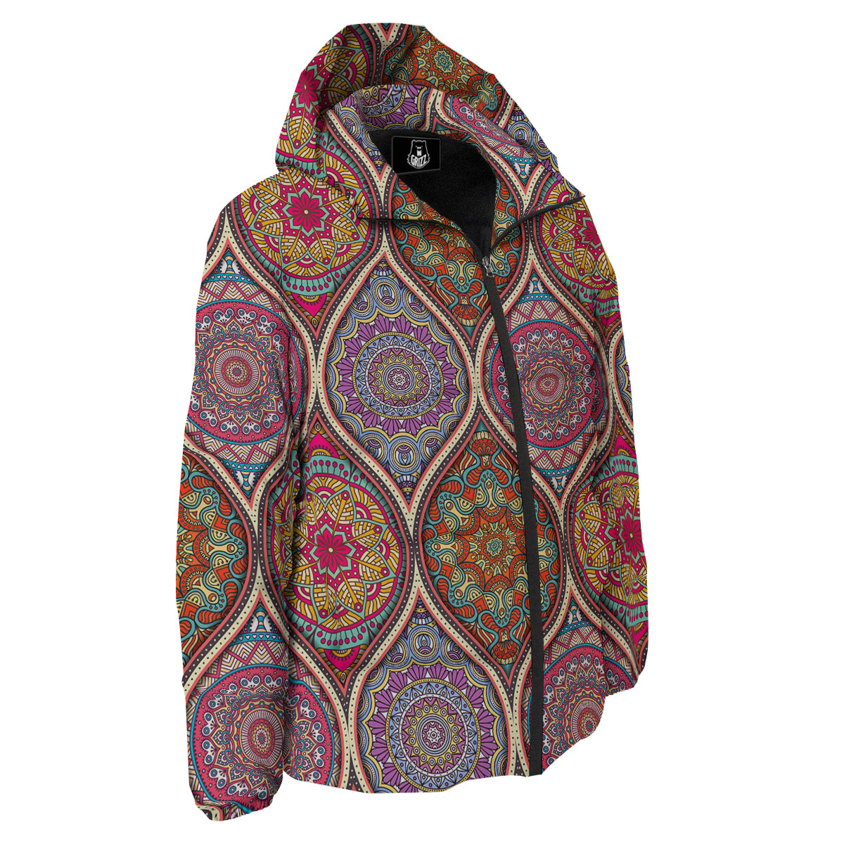Mandala Indian Vintage Print Pattern Down Jacket-grizzshop