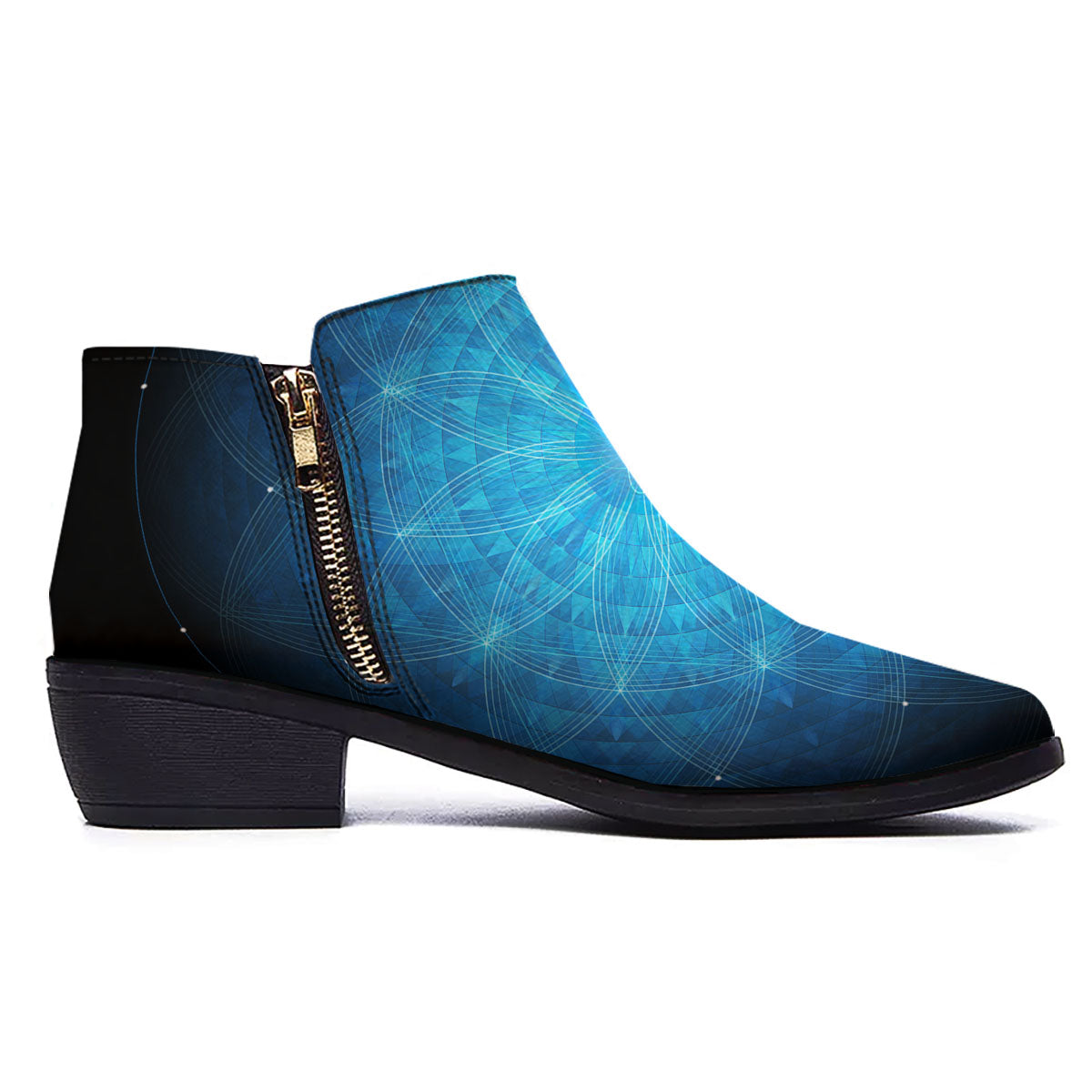 Mandala Light Print Ankle Boots-grizzshop