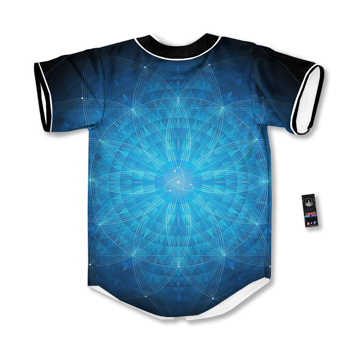 Mandala Light Print Baseball Jersey-grizzshop