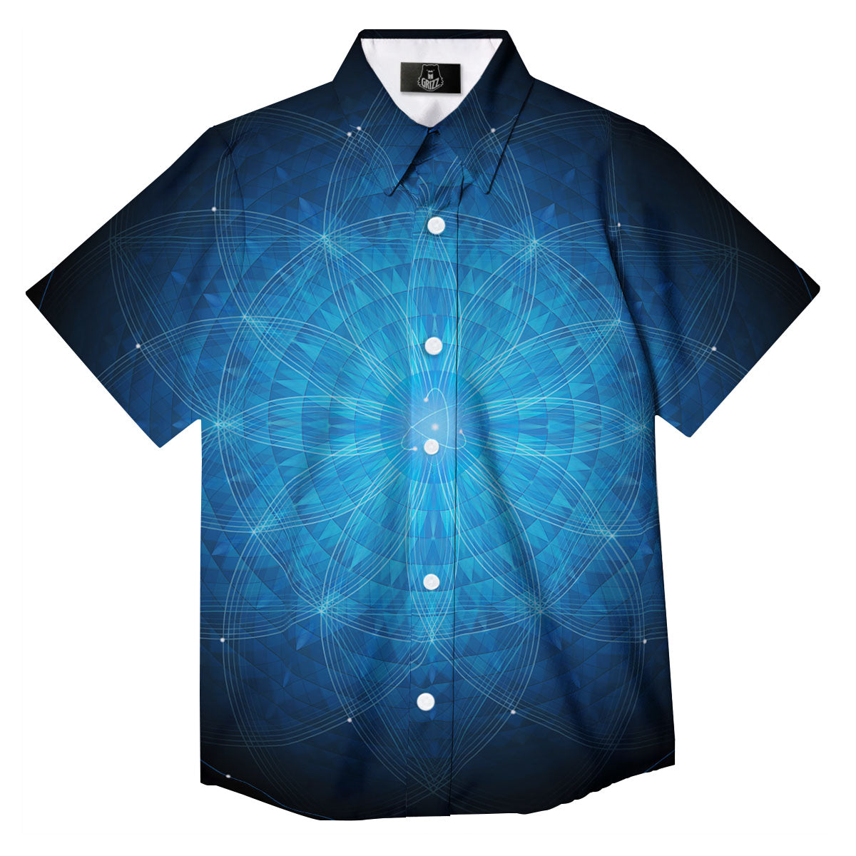 Mandala Light Print Button Up Shirt-grizzshop