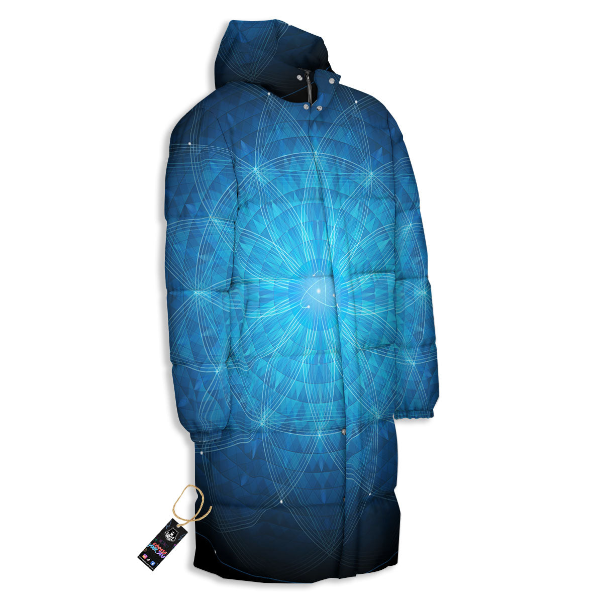 Mandala Light Print Long Down Jacket-grizzshop