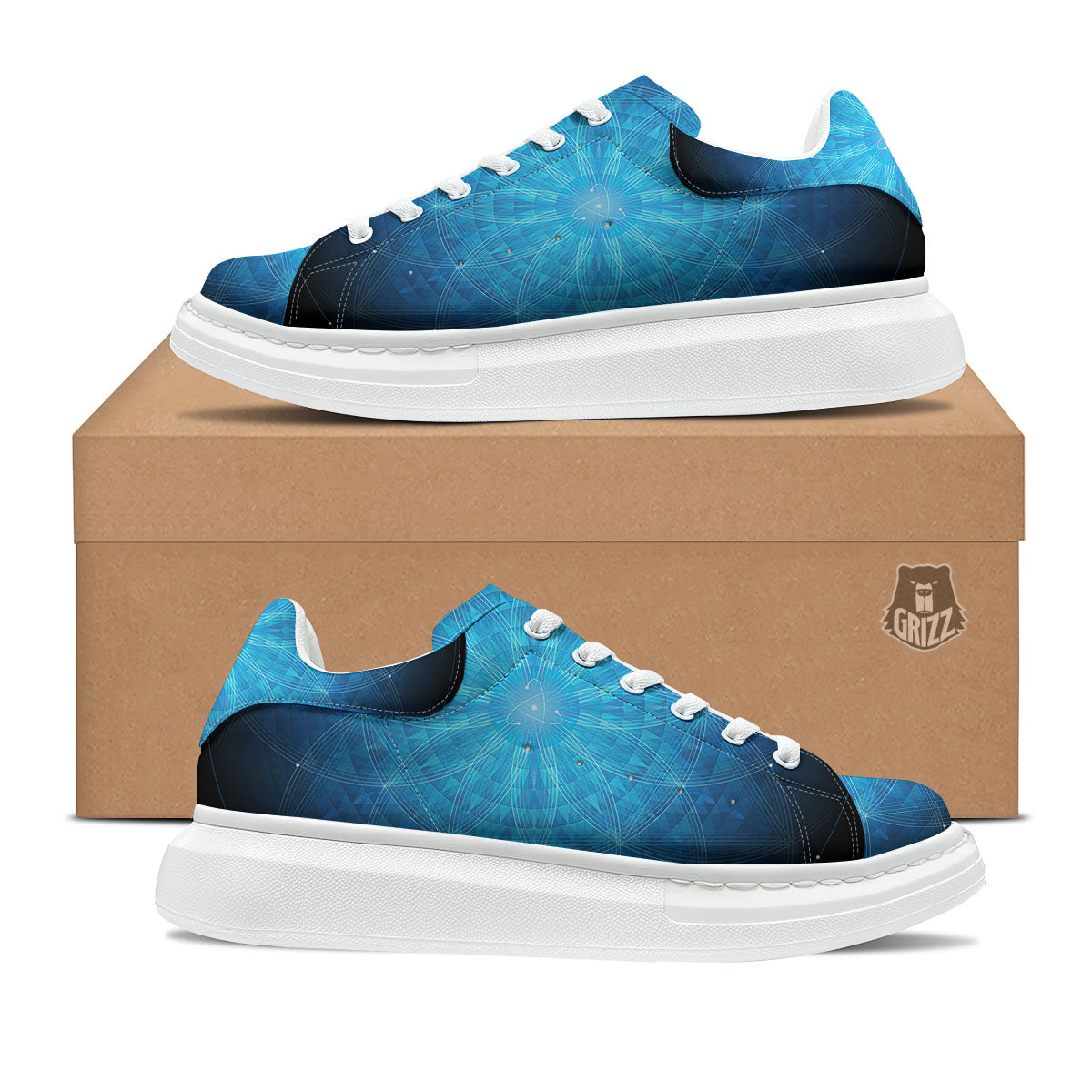 Mandala Light Print Platform Shoes-grizzshop