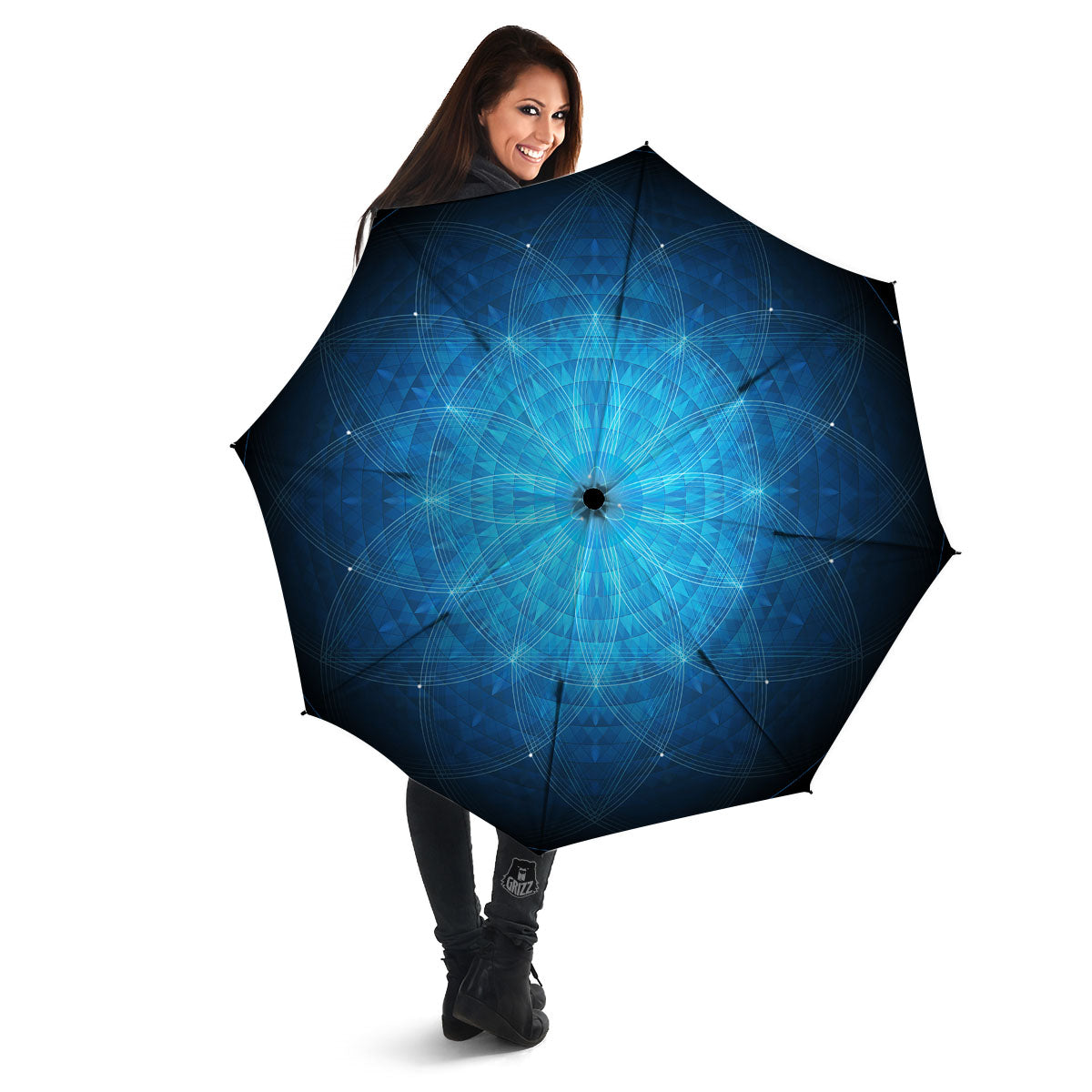 Mandala Light Print Umbrella-grizzshop