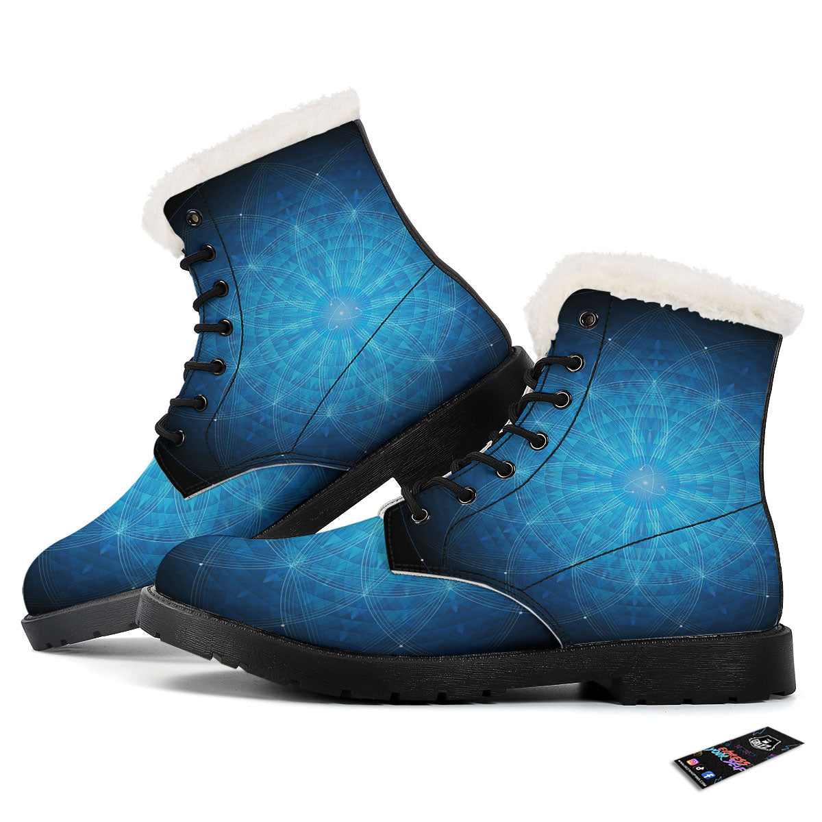 Mandala Light Print Winter Boots-grizzshop