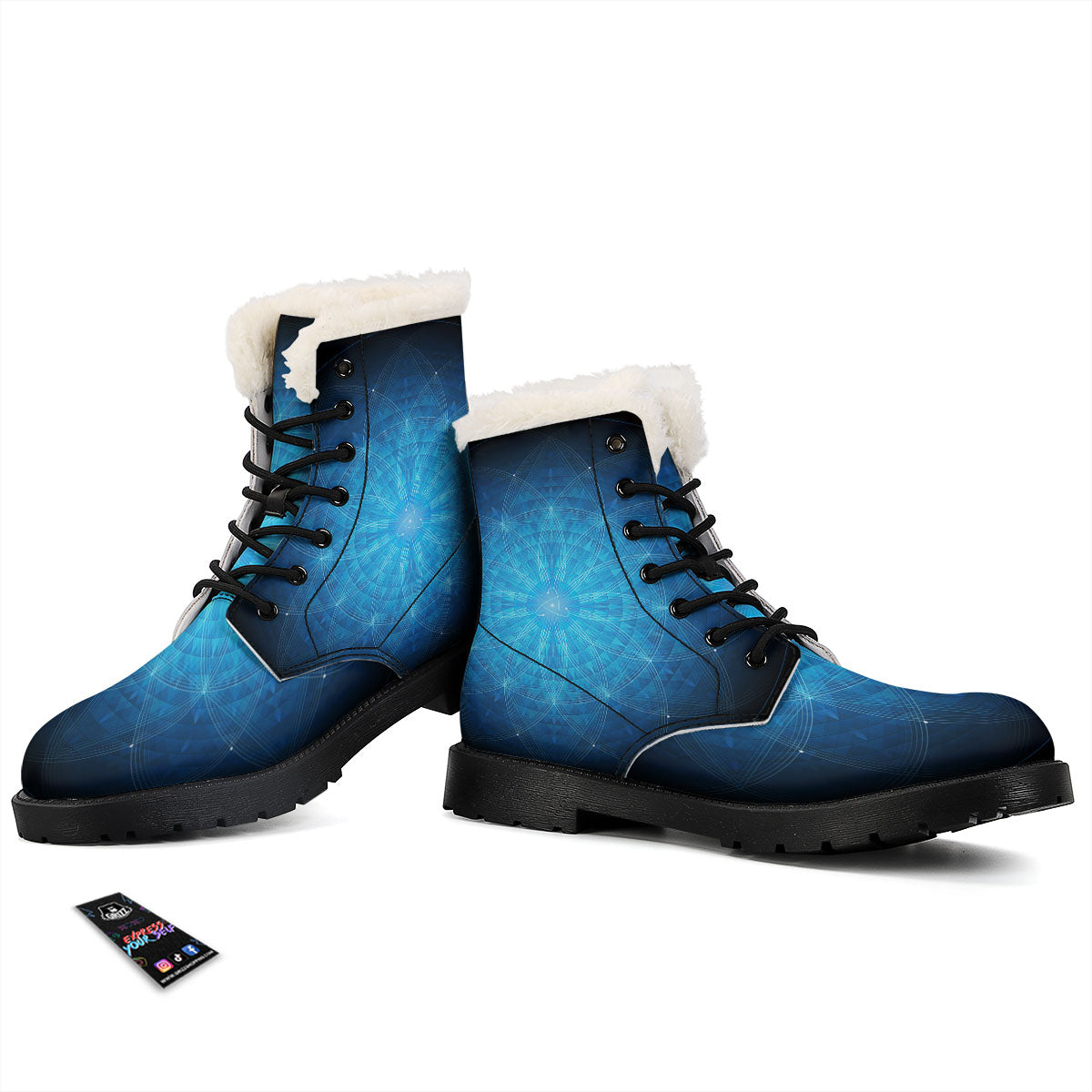 Mandala Light Print Winter Boots-grizzshop