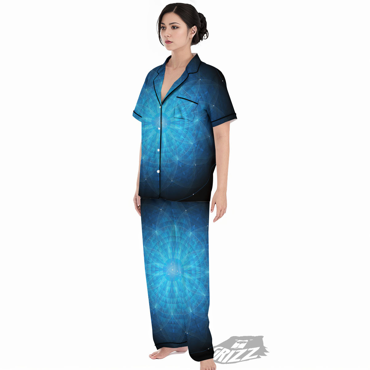 Mandala Light Print Women's Pajamas Set-grizzshop