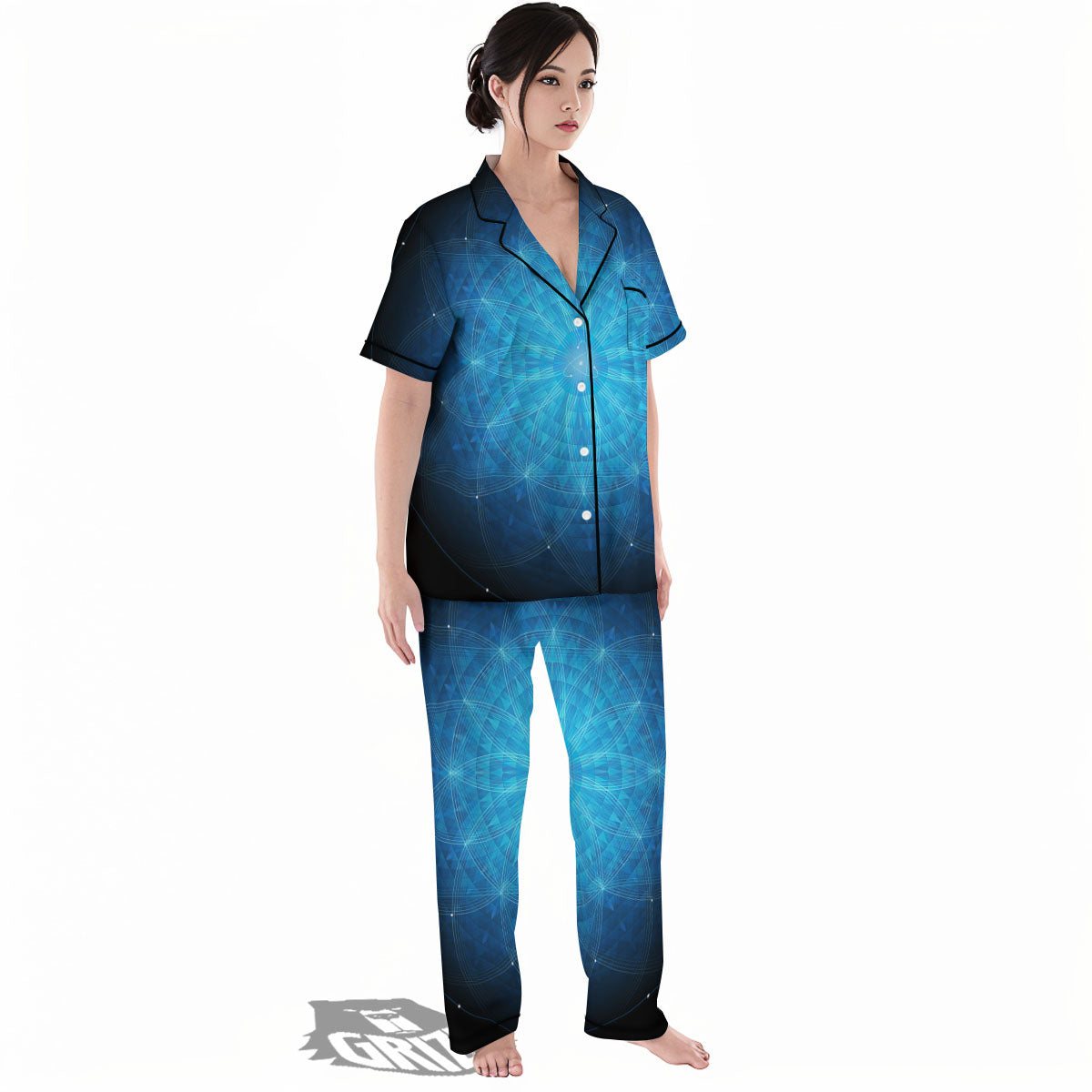 Mandala Light Print Women's Pajamas Set-grizzshop