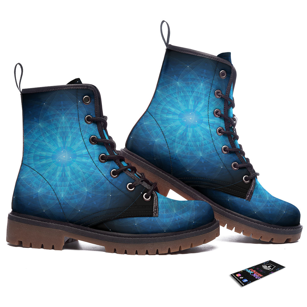 Mandala Light Print Work Boots-grizzshop