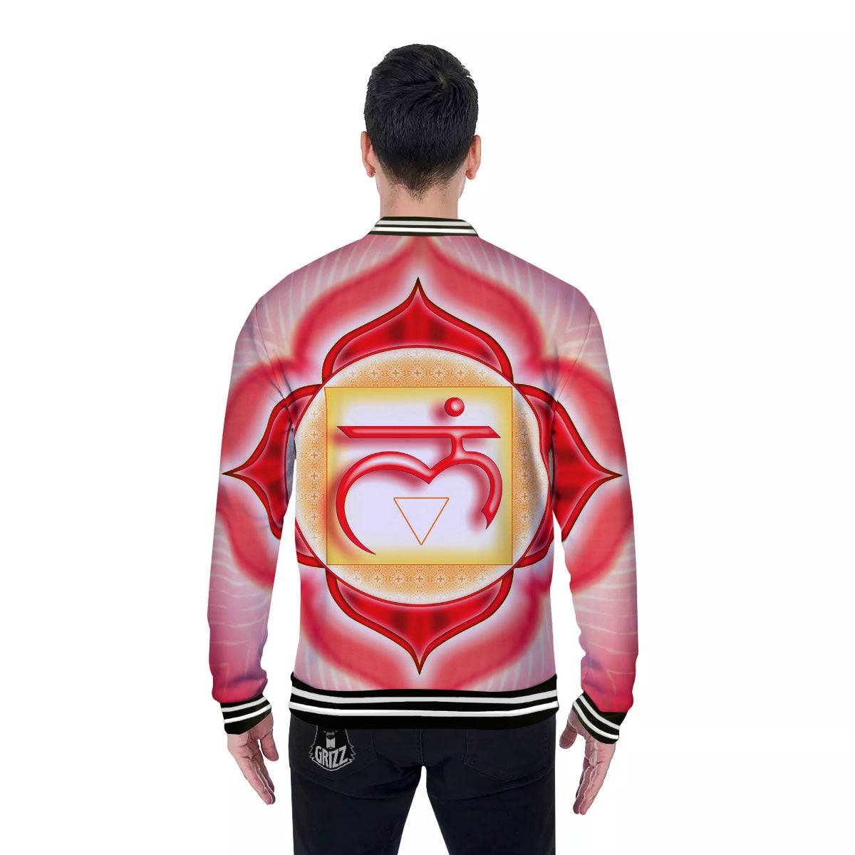 Mandala Muladhara Chakra Print Baseball Jacket-grizzshop