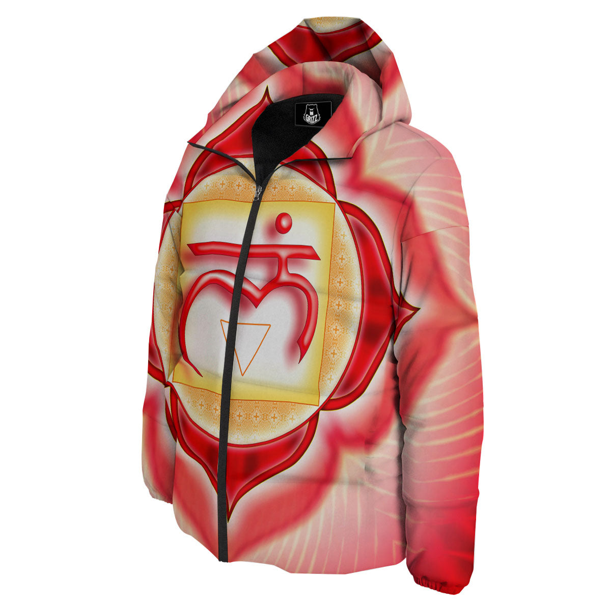 Mandala Muladhara Chakra Print Down Jacket-grizzshop
